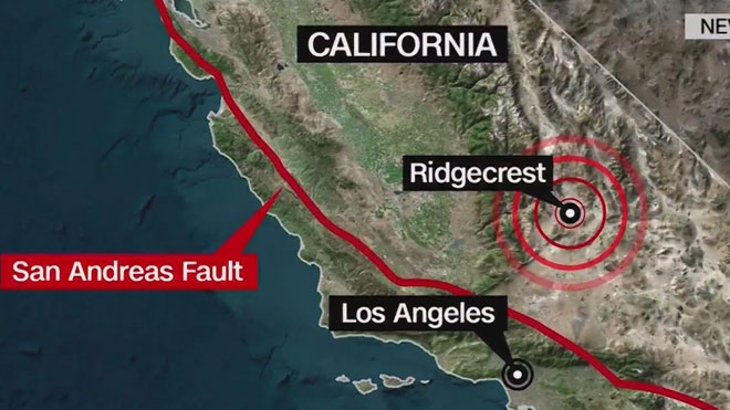 அமெரிக்காவின் கலிபோர்னியாவில் இரண்டாவது முறையாகவும் நிலநடுக்கம்