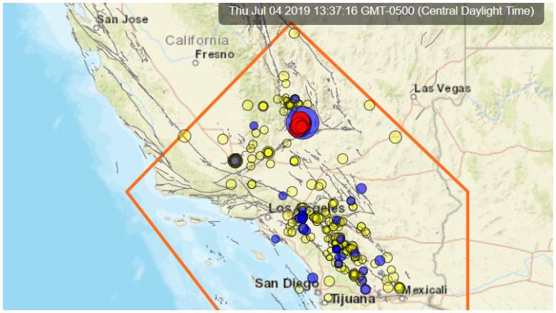 அமெரிக்காவின் கலிபோர்னியா மாகாணத்தில் சக்திவாய்ந்த நிலநடுக்கம்