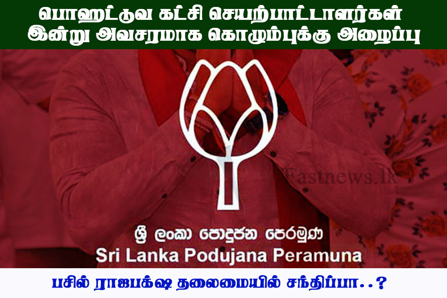 பொஹட்டுவ கட்சி செயற்பாட்டாளர்கள் இன்று அவசரமாக கொழும்புக்கு அழைப்பு..!